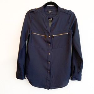 NWT Classy Chiffon Button-Up